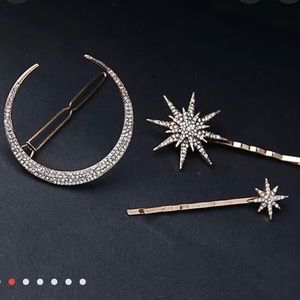 🌙 Crescent Moon and Stars ⭐️  Hairpiece Set